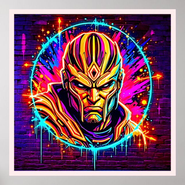 Poster Neon Warrior Power Art (Frente)
