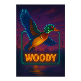 Pôster Neon Wood Duck Poster