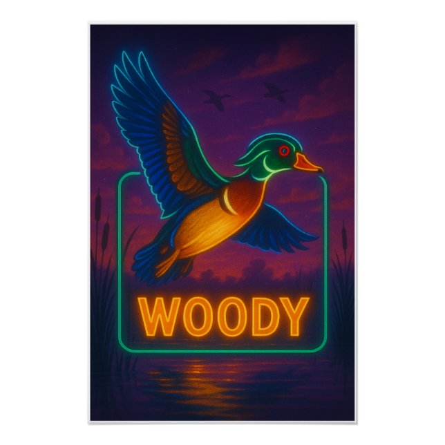 Pôster Neon Wood Duck Poster (Frente)