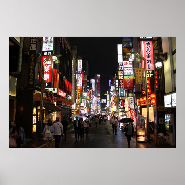 Poster Néons de Tóquio à noite (Frente)