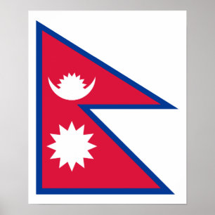 Pôster Nepal - bandeira do Nepali