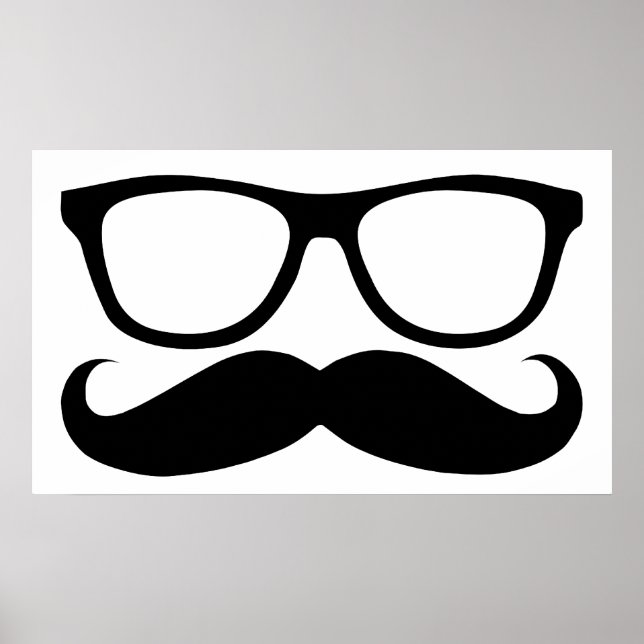 Pôster Nerd de bigode (Frente)