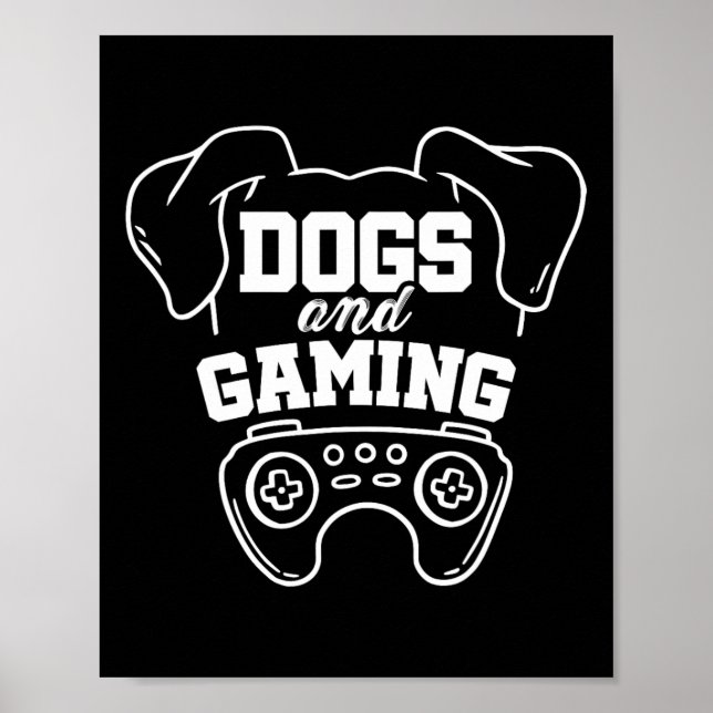Poster Nerd De Jogo Jogador De Vídeo Para Cães E Jogos (Frente)