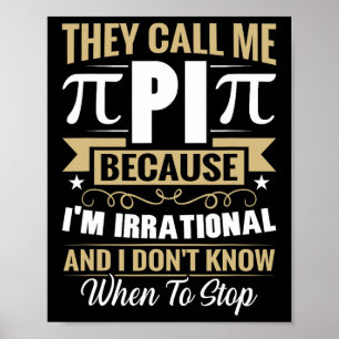 Poster Nerd de Matemática Pi Day - Me Chame de Irracional