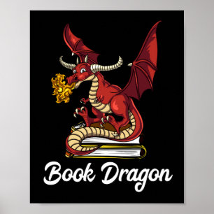 Poster Nerd do Geek de Leitura do Dragão de Livro