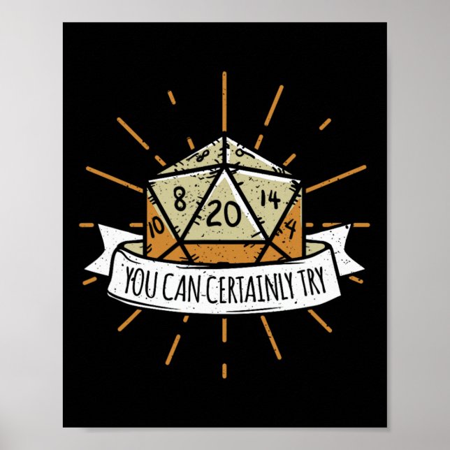 Poster Nerd Jogo de Tabuleiro Dungeon Você Pode Certament (Frente)