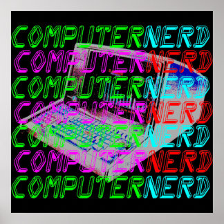 Pôster Nerd para computador do estilo Vintage Corey Tiger
