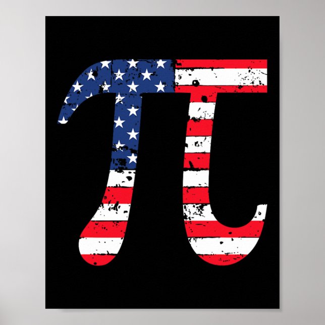 Poster Nerd Patriótico de Matemática do Pi Day American F (Frente)