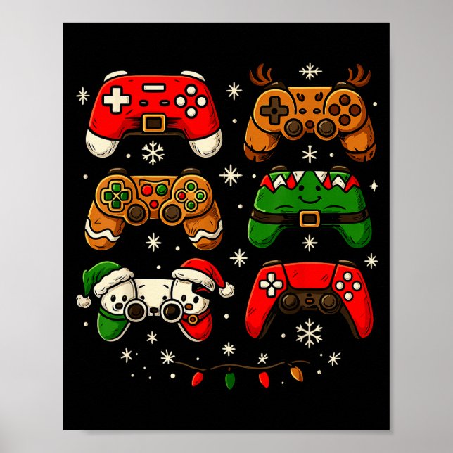Poster Nerdy Christmas Shirt For Boys Men, Xmas Gaming Co (Frente)