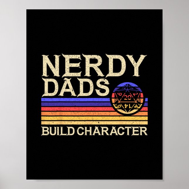 Poster Nerdy Dad Rpg Gaming D20 Tabletop Games Funny Rpg  (Frente)