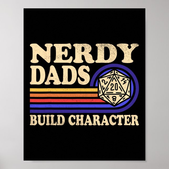 Poster Nerdy Dad Rpg Gaming D20 Tabletop Games Funny Rpg  (Frente)