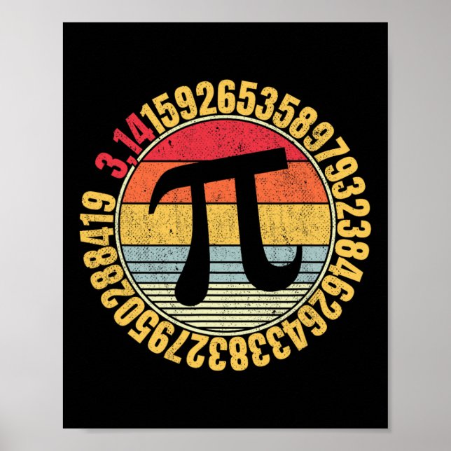 Poster Nerdy Math Pi - Símbolo Mathlete (Frente)