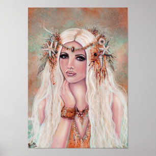 Poster Nereides ninfh mermaid art por Renee Lavoie