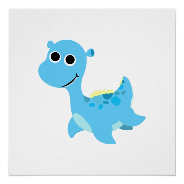 Pôster Nessie Azul Fofa (Frente)