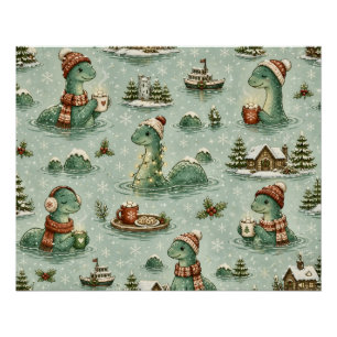 Pôster Nessie do Natal Monstro do Lago Ness Aconchegante 
