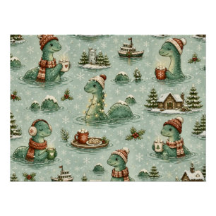 Pôster Nessie do Natal Monstro do Lago Ness Aconchegante 
