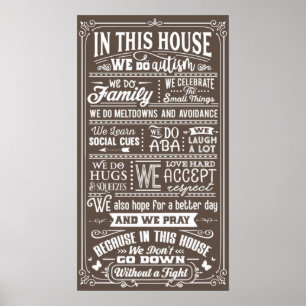 Poster Nesta Casa Fazemos Tipografia de Citação de Famíli