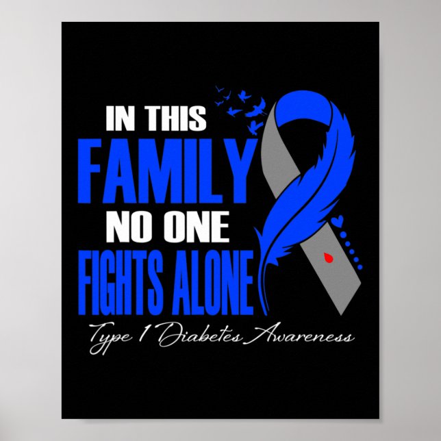 Poster Nesta Família Ninguém Luta Sozinho Contra Diabetes (Frente)