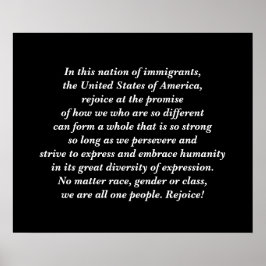 Pôster Nesta Nação dos Imigrantes ... Alegria