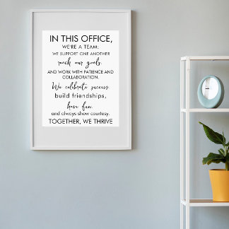 Poster Neste escritório, somos uma equipe - trabalho insp