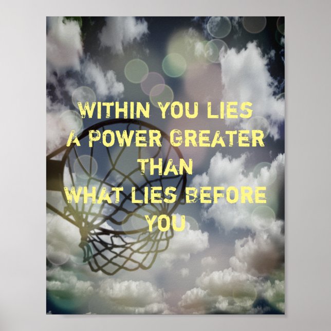 Poster Netball de Citação de Imagens Motivacional (Frente)