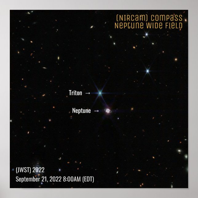 Poster Netuno NIRCam Wide James Webb Telescope JWST (Frente)