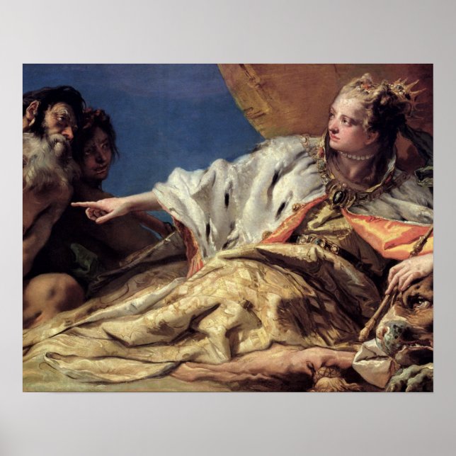 Poster Netuno que oferece presentes a Veneza (fresco do t (Frente)