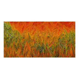 Pôster "Neural Firestorm" - Abstrato amarelo laranja