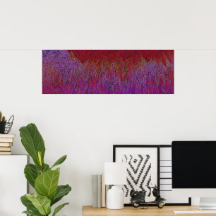 Poster "Neural Firestorm" Abstrato" Red Purple