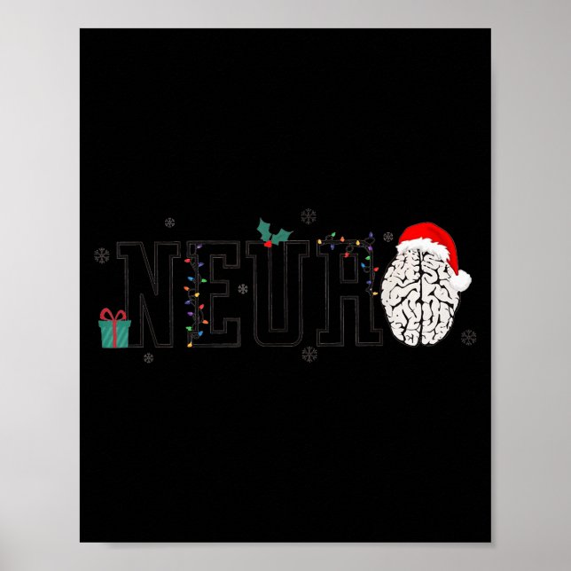 Poster Neuro Christmas Neurology Holiday Neuroscience Nur (Frente)