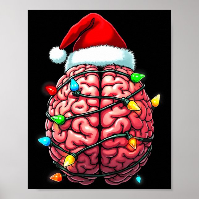 Poster Neuro Nurse Xmas Santa Hat Neurology Premium Tri-b (Frente)