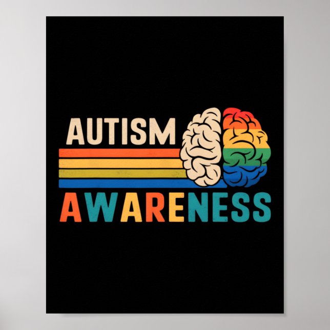 Poster Neurodiversidade Celebre o Espectro Cérebro Autism (Frente)