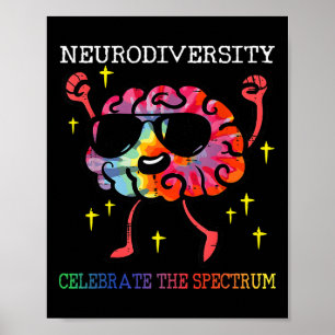 Poster Neurodiversidade Cérebro Autismo Sensibilização e 