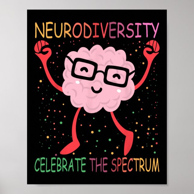 Poster Neurodiversidade Cérebro Autismo Sensibilização e  (Frente)