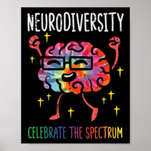 Poster Neurodiversidade Cérebro Autismo Sensibilização e