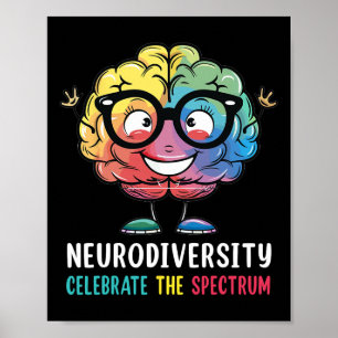 Poster Neurodiversidade Cérebro Autismo Sensibilização e
