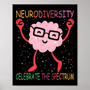 Poster Neurodiversidade Cérebro Autismo Sensibilização e 
