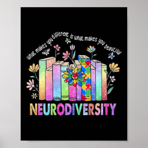 Poster Neurodiversidade Diferente É Bela Autismo Conhecid