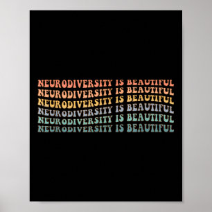Poster Neurodiversidade é bonita - consciência autista
