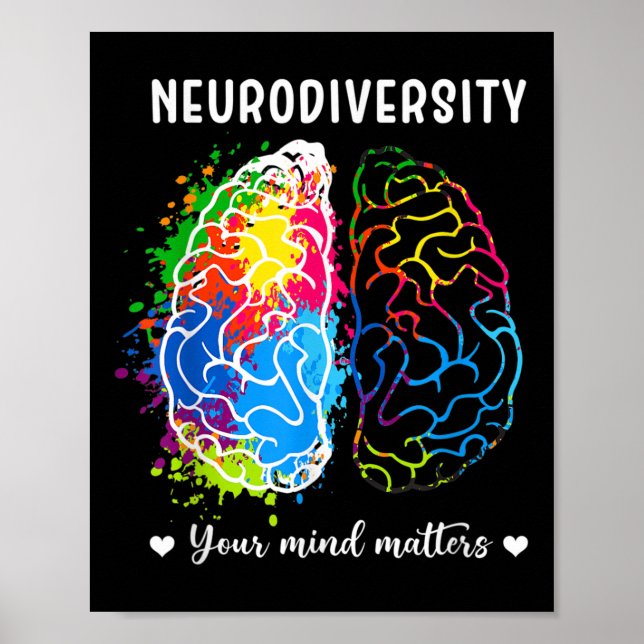Poster Neurodiversidade Positividade Sua Mente Autismo Aw (Frente)