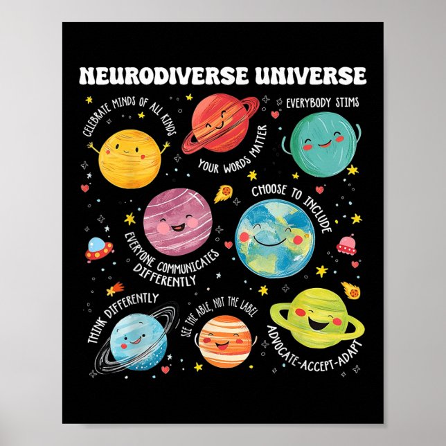 Poster Neurodiversificada Planeta Uniforme Autismo Sensib (Frente)