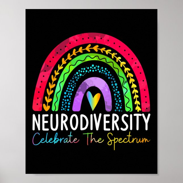 Poster Neurodiversity Autismo Espectro Asd Adhd Arco-Íris (Frente)