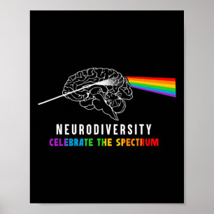 Poster Neurodiversity Autismo Espectro Cérebro Asd Chuva 
