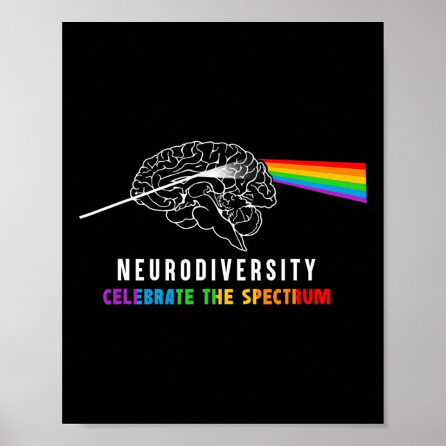Poster Neurodiversity Autismo Espectro Cérebro Asd Chuva  (Frente)