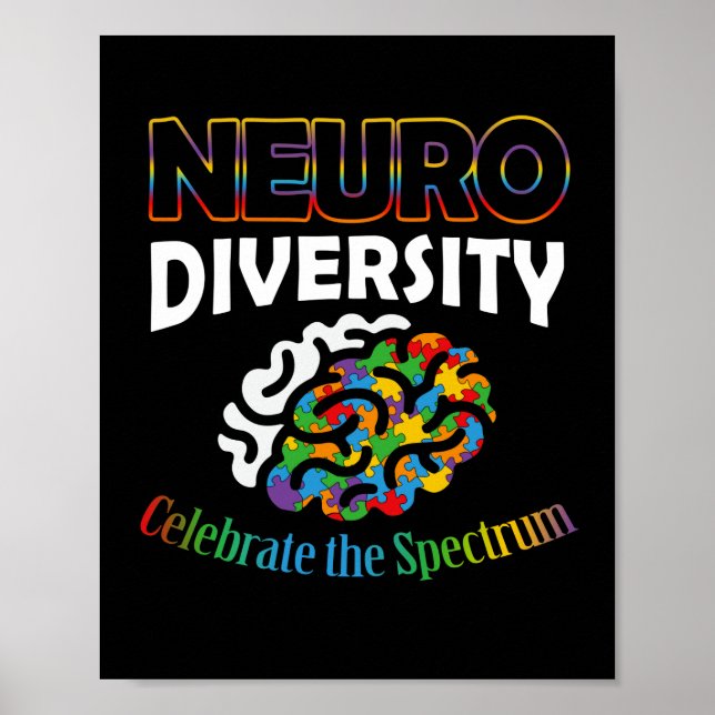 Poster Neurodiversity celebra o Autismo ADHD para saúde m (Frente)