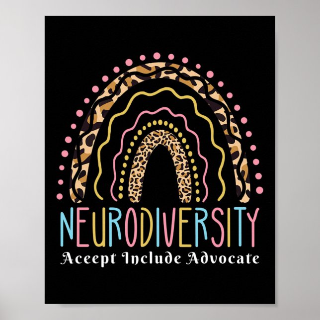 Poster Neurodiversity Rainbow Accept Advocate Autismo Do  (Frente)