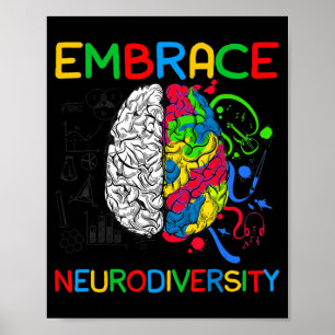 Poster Neurodiversity Shirt Embriagem com o Autismo ADHD