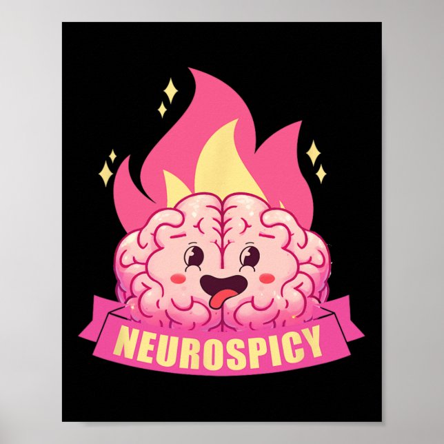 Poster Neurospicção Adhd Asd Autism Kawaii B (Frente)