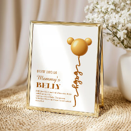 Poster Neutral Gold Teddy Balloon Belly Game