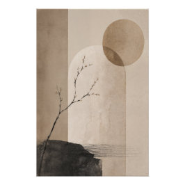 Pôster Neutral Japandi Poster – Minimalist Wabi Sabi
